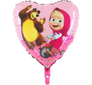 BALON 18" GRABO SERCE MASZA I NIEDŹWIEDŹ