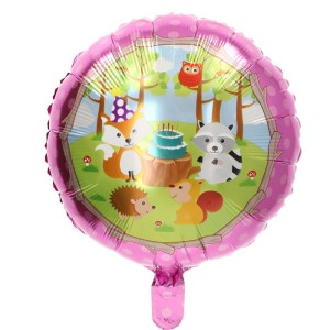 BALON 18" LEŚNE ZWIERZĘTA RÓŻOWY