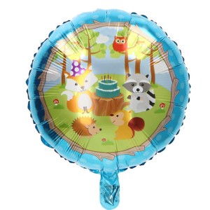 BALON 18" LEŚNE ZWIERZĘTA NIEBIESKI