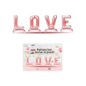 BALONY STOJACE NAPIS LOVE GOLD ROSE 4SZT 65CM