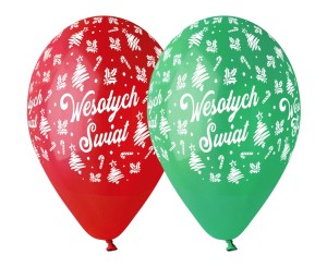 BALONY LATEKSOWE WESOŁYCH ŚWIĄT GWIAZDKA 5SZT