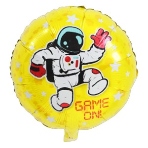 BALON FOLIOWY 18" GAME ON ASTRONAUTA ZÓŁTY