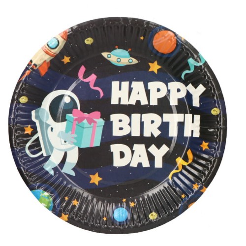 talerzyki papierowe Happy Birthday