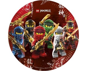 TALERZE PAPIEROWE LEGO NINJAGO, 23CM - 8 SZT