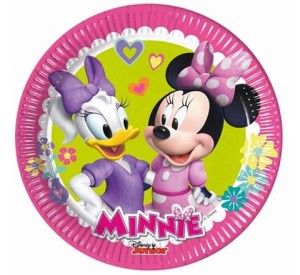 TALERZYKI PAPIEROWE MYSZKA MINNIE 20CM 8SZT