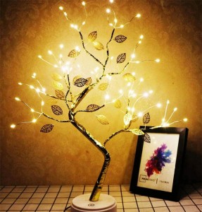 LED LAMPA DRZEWKO BONSAI BIAŁY CIEPŁY-ZŁOTE LIŚCIE