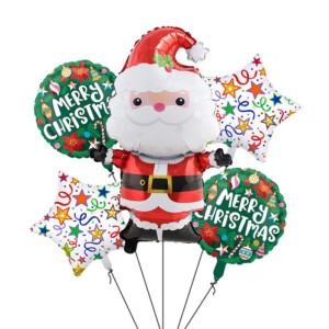 BALONY ŚWIĄTECZNE ZESTAW MIKOŁAJ 5SZT