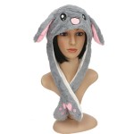 CZAPKA KRÓLIK RUCHOME USZY STRÓJ SZARA