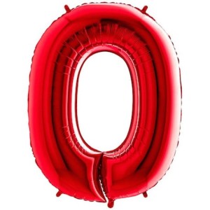 BALON 40 CM CYFRA CZERWONA 0