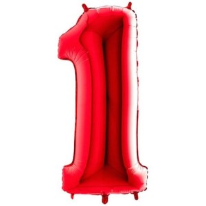BALON 40 CM CYFRA CZERWONA 1