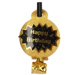 GWIZDKI,TRĄBKI HAPPY BIRTHDAY ZŁOTE 5SZT