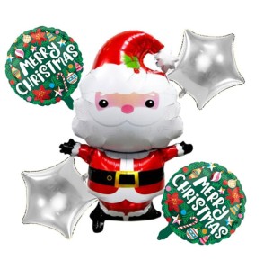 BALONY ŚWIĄTECZNE ZESTAW MIKOŁAJ 5SZT