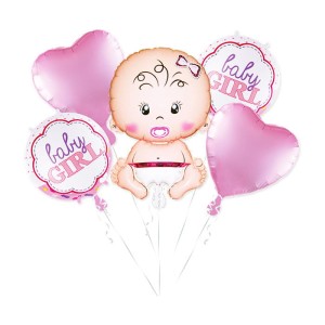 ZESTAW BALONÓW BABY GIRL DZIEWCZYNKA 5SZT