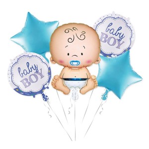 ZESTAW BALONÓW BABYBOY CHŁOPIEC 5SZT