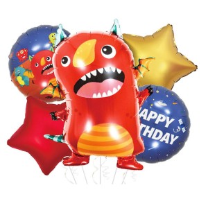 ZESTAW BALONÓW POTWORKI HAPPY BIRTHDAY CZERWONY