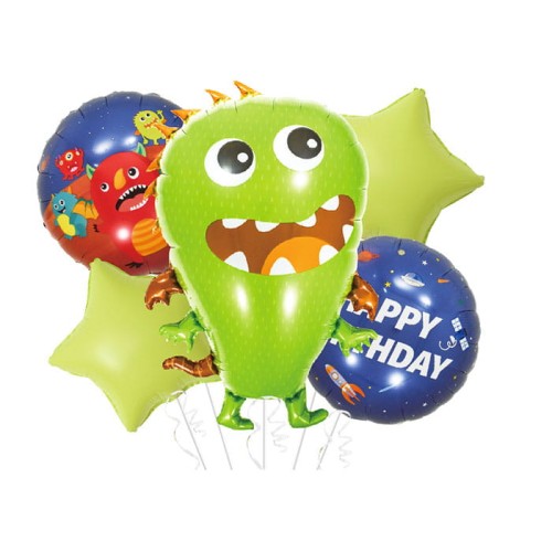 zestaw balonów happy birthday potworki