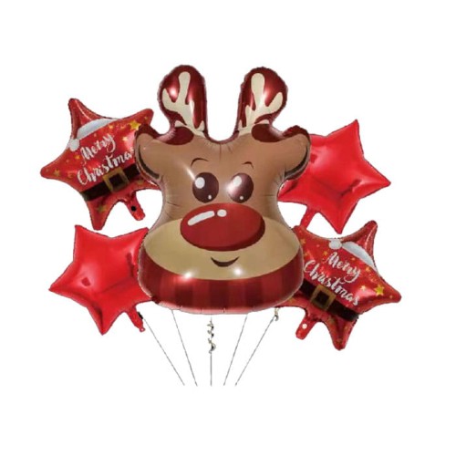 ZESTAW BALONÓW ŚWIĄTECZNYCH   RENIFER MERRY CHRISTMAS