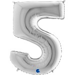GRABO BALON 102CM CYFRA SREBRNA 5