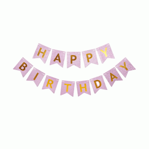 GIRLANDA LILIOWA BROKATOWA HAPPY BIRTHDAY