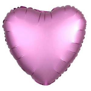 BALON 18" SERCE MATOWE RÓŻOWE