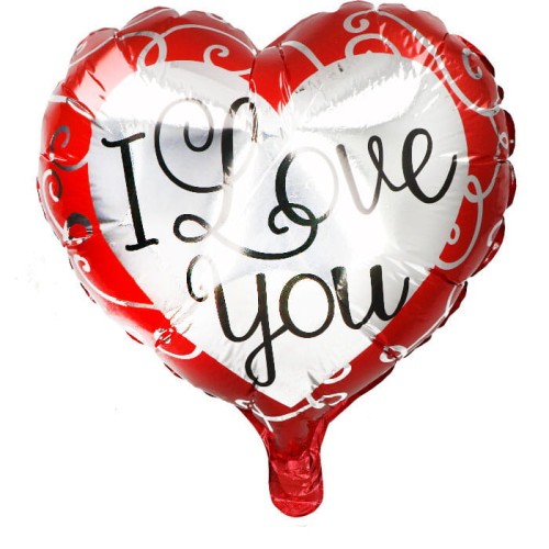 balon serce na walentynki i love you