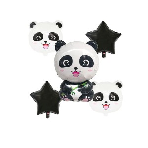 ZESTAW BALONÓW PANDA GWIAZDKI 5SZT 76CM