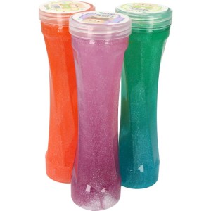 GLUTEK SLIME KLEPSYDRA XXL Z BROKATEM 18CM MIX6SZT