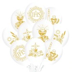 BALONY LATEKSOWE PIERWSZA KOMUNIA IHS 10SZT