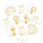 BALONY LATEKSOWE PIERWSZA KOMUNIA ŚWIĘTA IHS 10SZT