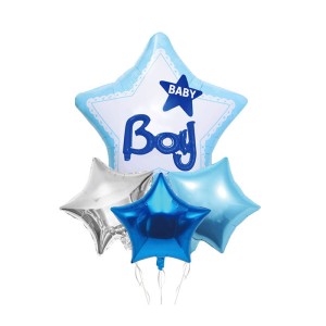 ZESTAW BALONÓW BABY BOY GWIZADKI NA URODZINY BABY SHOWER 4SZT