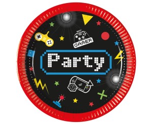 TALERZYKI GAMING PARTY 20CM,8SZT