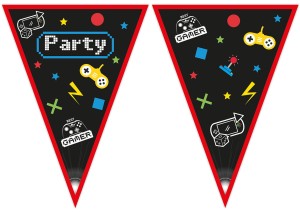 GIRLANDA BANNER GAMING PARTY FLAGI 2.3M GAME ON