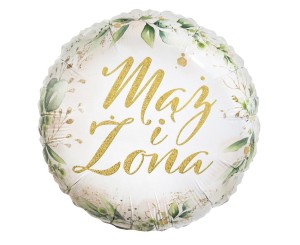 BALON ŚLUBNY MĄŻ I ŻONA 45CM