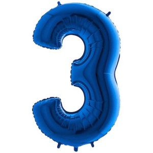 BALON 17" 45CM CYFRA NIEBIESKA 3