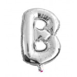 BALON 100CM LITERKA SREBRNA B