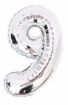 BALON 40CM CYFRA SREBRNA 9