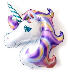 BALON 24" JEDNOROŻEC GŁOWA UNICORNA FIOLET