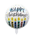 BALON 18" HAPPY BIRTHDAY ŚWIECZKI