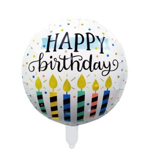 BALON 18" HAPPY BIRTHDAY ŚWIECZKI