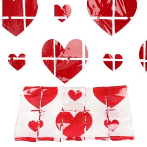 KURTYNA DEKORACYJNA PANELOWA BIAŁO CZERWONA WALENTYNKI SERCA