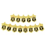 GIRLANDA BALONOWA HAPPY BIRTHDAY KORONA CZARNA