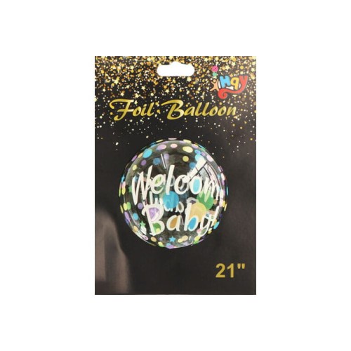 balon transparentny welcome baby!