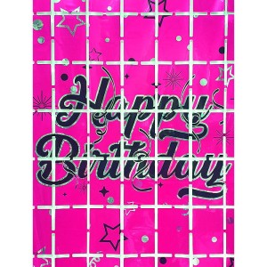 KURTYNA PANELOWA HAPPY BIRTHDAY RÓŻOWA 1X2M ŚCIANKA DO ZDJĘĆ