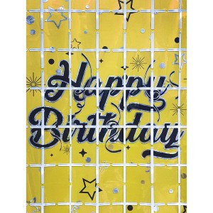 KURTYNA PANELOWA HAPPY BIRTHDAY ZŁOTA 1X2M ŚCIANKA DO ZDJĘĆ