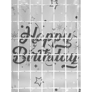 KURTYNA PANELOWA HAPPY BIRTHDAY SREBRNA 1X2M ŚCIANKA DO ZDJĘĆ