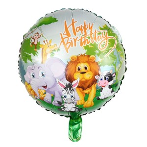 BALON 18" HAPPY BIRTHDAY ZOO ZWIERZĄTKA