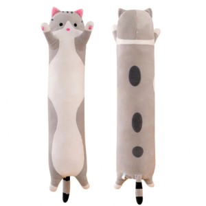 DŁUGI KOT KOTEK MASKOTKA PODUSZKA 70CM SZARY