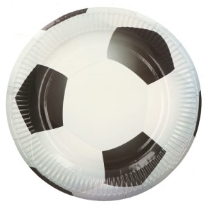 TALERZYKI PAPIEROWE PIŁKA NOŻNA FOOTBALL DUŻE 6SZT 23CM