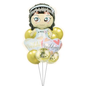 BALONY ZESTAW ŚLUB PANNA MŁODA 9SZT