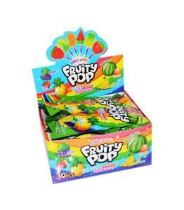LIZAK OWOCOWY ZE ŚWIECACYM PATYCZKIEM 10G X 30SZT  OP,300G